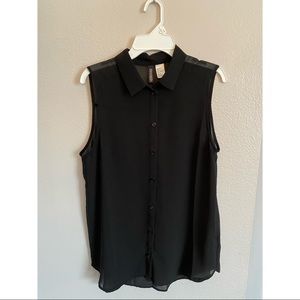 Sheer Collared Button Up